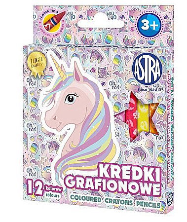 Creioane cerate colorate - AS CREIOANE COLORATE FARA LEMN ASTRA UNICORN 12/SET 316121009