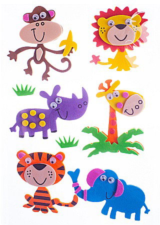 HOBBY - AS STICKER SPUMA ANIMALE SALBATICE 6/SET ASTRA CREATIVO 335122021