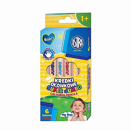 Produse nontoxice destinate copiilor sub 3 ani - AS CREIOANE COLORATE SUPER JUMBO ASTRA BABY 6/SET 312023004