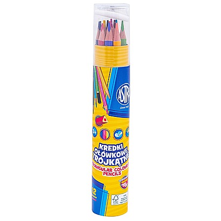 Creioane colorate - AS CREIOANE COLORATE 12/SET TRIUNGHIULARE IN TUB +ASCUTITOARE ASTRA 312023903