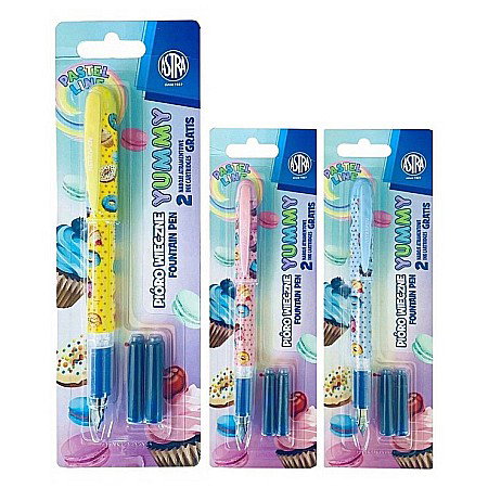 Stilouri si Rollere cu Cerneala - STILOU ASTRA YUMMY PASTEL + 2 PATROANE CERNEALA 203022017