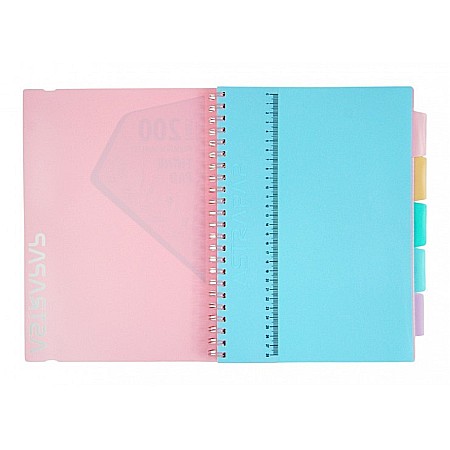 CAIET A4 PP SPIRA 200F CU ELASTIC, RIGLA SI 5 SEPARATOARE, PASTEL PATRATELE 107023003 [7]