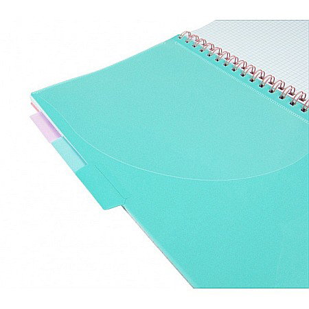 CAIET A4 PP SPIRA 200F CU ELASTIC, RIGLA SI 5 SEPARATOARE, PASTEL PATRATELE 107023003 [8]
