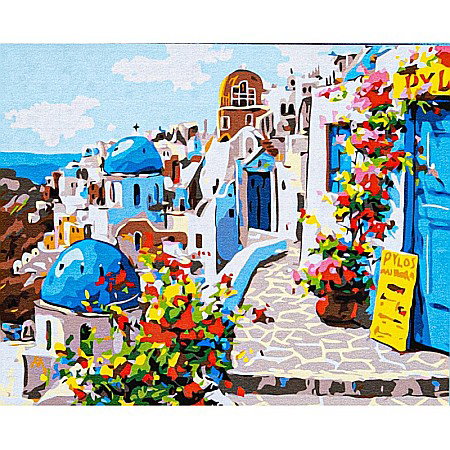 Pictura pe numere - AS PANZA PICTURA PE NUMERE 40*50CM CU VOPSELE SI PENSULE, MAGICUL SANTORINI 801023908