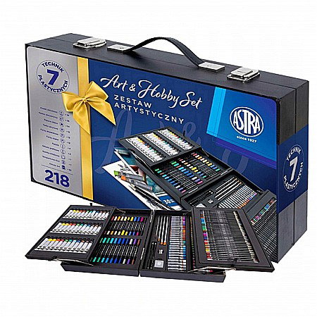Seturi pentru arta - AS SET ASTRA ART&HOBBY 218 PIESE CU VALIZA LEMN 602124001