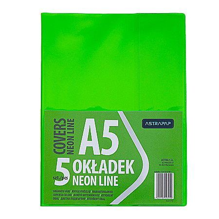 COPERTĂ PLASTIC A5 CULORI NEON 5/SET ASTRA 124024001 [2]
