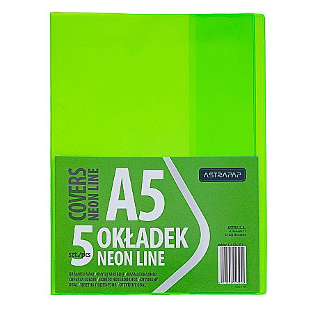 COPERTĂ PLASTIC A5 CULORI NEON 5/SET ASTRA 124024001 [3]