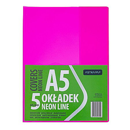 COPERTĂ PLASTIC A5 CULORI NEON 5/SET ASTRA 124024001 [5]