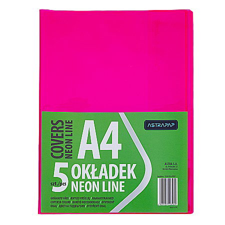 Coperți - COPERTĂ PLASTIC A4 CULORI NEON 5/SET ASTRA 124024002