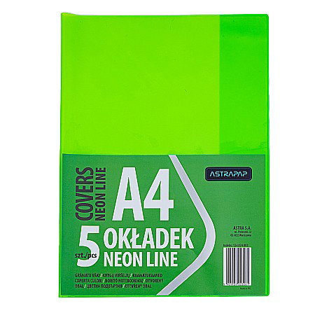 COPERTĂ PLASTIC A4 CULORI NEON 5/SET ASTRA 124024002 [1]