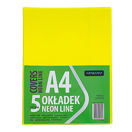 COPERTĂ PLASTIC A4 CULORI NEON 5/SET ASTRA 124024002 [2]