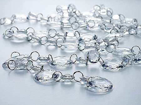 PD GHIRLANDA DIN CRISTALE, transparent, 1 metru, 18x30mm, CC02 [2]