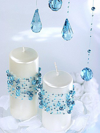PD GHIRLANDA PERLE DECOR TURQUOISE 1.3M 5/SET GP15 [2]