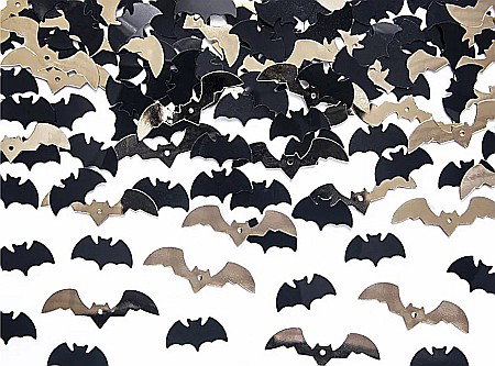 DE SEZON - PD CONFETTI, Confetti Bats, black and gold, 1,7 x 07cm, 15g KONS29