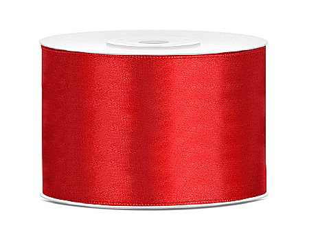 Fundite, Panglici , Benzi Craciun - PD BANDA SATIN, Satin Ribbon, red, 50mm/25m TS50-007