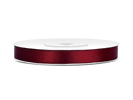 Satin pentru impachetat buchete - PD BANDA SATIN, Satin Ribbon, deep red, 6mm/25m TS6-082