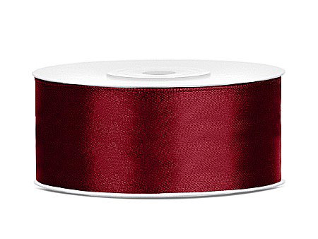Fundite, Panglici , Benzi Craciun - PD BANDA SATIN VISINIU, 25mm/25m TS25-082