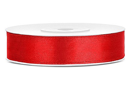 Fundite, Panglici , Benzi Craciun - PD BANDA SATIN, Satin Ribbon, red, 12mm/25m TS12-007