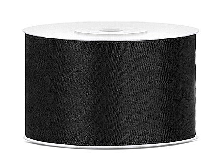 Satin pentru impachetat buchete - PD BANDA SATIN, Satin Ribbon, black, 38mm/25m TS38-010