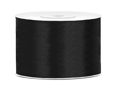 Banda satin - PD BANDA SATIN, Satin Ribbon, black, 50mm/25m TS50-010