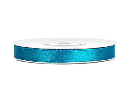 Banda satin - PD BANDA SATIN, Satin Ribbon, turquoise, 6mm/25m TS6-083