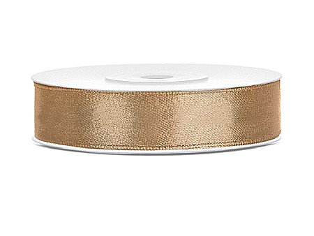 Satin pentru impachetat buchete - PD BANDA SATIN, Satin Ribbon, light gold, 12mm/25m TS12-019J