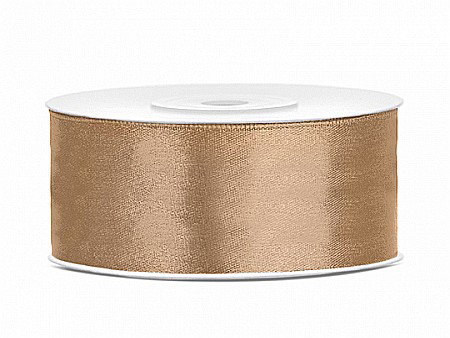 Fundite, Panglici , Benzi Craciun - PD BANDA SATIN, Satin Ribbon, light gold, 25mm/25m TS25-019J