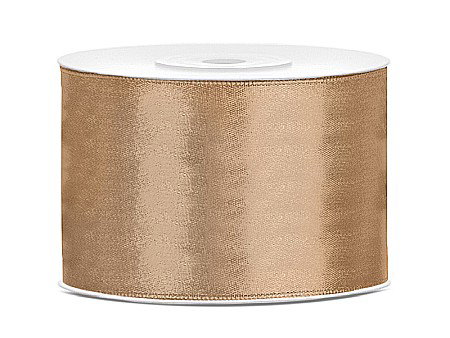 Fundite, Panglici , Benzi Craciun - PD BANDA SATIN, Satin Ribbon, light gold, 50mm/25m TS50-019J