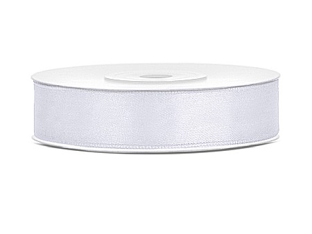 Fundite, Panglici , Benzi Craciun - PD BANDA SATIN, Satin Ribbon, white, 12mm/25m TS12-008