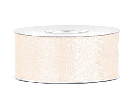 Satin pentru impachetat buchete - PD BANDA SATIN, Satin Ribbon, light cream, 25mm/25m TS25-079J