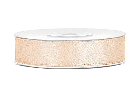 Satin pentru impachetat buchete - PD BANDA SATIN, Satin Ribbon, cream, 12mm/25m TS12-079