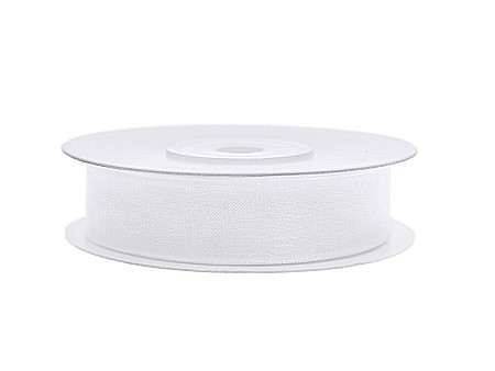 Organza floristica - PD BANDA ORGANZA, white, 12mm/25m TSZF12-008