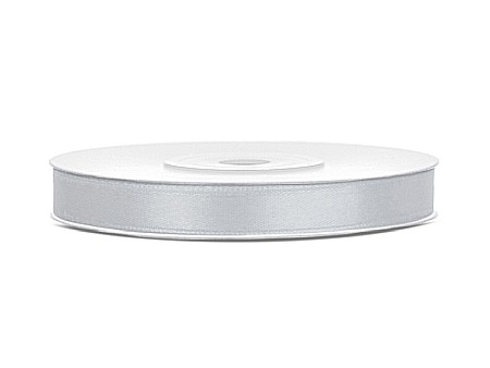 Fundite, Panglici , Benzi Craciun - PD BANDA SATIN, Satin Ribbon, silver, 6mm/25m TS6-018
