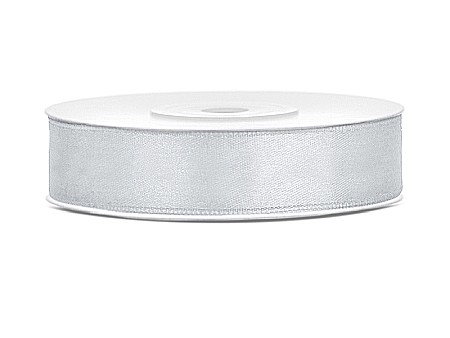 Fundite, Panglici , Benzi Craciun - PD BANDA SATIN, Satin Ribbon, silver, 12mm/25m TS12-018