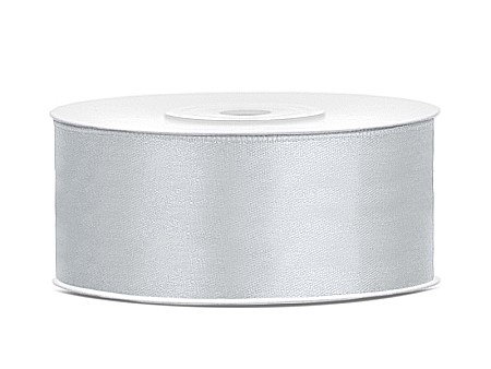 Fundite, Panglici , Benzi Craciun - PD BANDA SATIN silver, 25mm/25m TS25-018