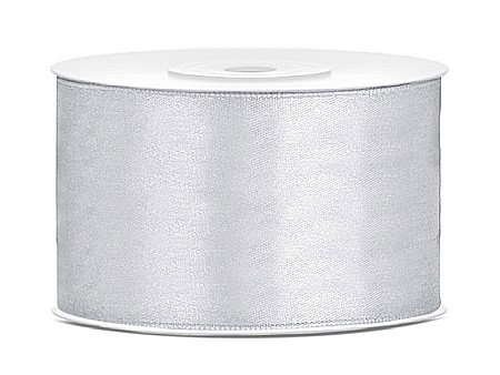 Fundite, Panglici , Benzi Craciun - PD BANDA SATIN, Satin Ribbon, silver, 38mm/25m TS38-018