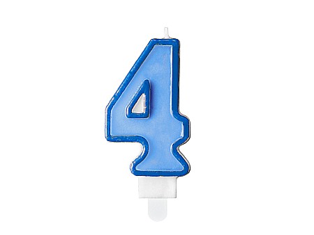 ARTICOLE PARTY - PD LUMANARI TORT Number 4, blue, 7cm SCU1-4-001