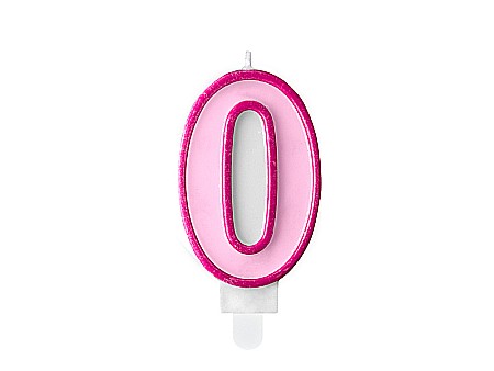 Decoratiuni/ Lumanari Tort/ Briose - PD LUMANARI TORT Number 0, pink, 7cm SCU1-0-006
