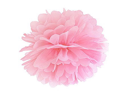 Martisor si 8 Martie - PD POMPOM HARTIE MATASE, Tissue paper Pompom, light pink, 25cm PP25-081