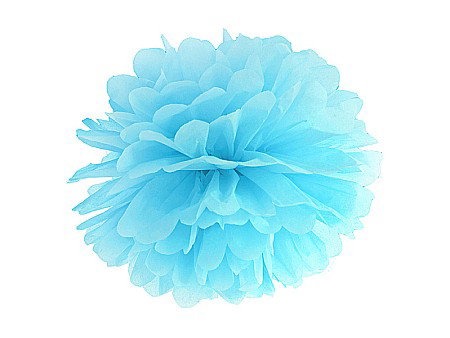 Martisor si 8 Martie - PD POMPOM HARTIE MATASE, Tissue paper Pompom, sky-blue, 25cm PP25-011