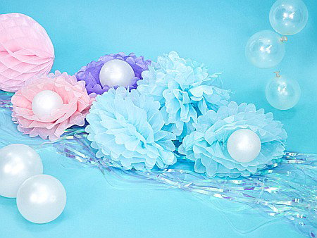 PD POMPOM HARTIE MATASE, Tissue paper Pompom, sky-blue, 25cm PP25-011 [3]