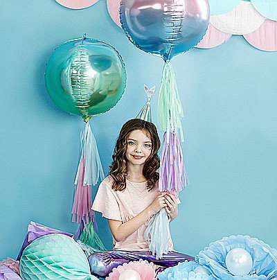 PD POMPOM HARTIE MATASE, Tissue paper Pompom, sky-blue, 25cm PP25-011 [5]