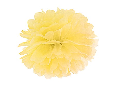 Martisor si 8 Martie - PD POMPOM HARTIE MATASE, Tissue paper Pompom, yellow, 25cm PP25-084