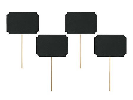 Botezuri, Gender reveal - PD DECORATIUNI PARTY, Cards on a stick, black, 11 x 8cm 4/SET KNP17
