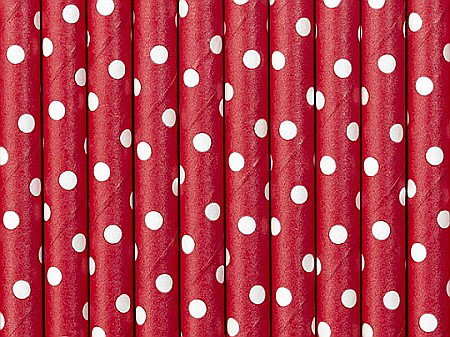 Farfurii/ Pahare/ Servetele/ Paie/ Tacamuri/ Fete masa - PD PAIE DIN HARTIE PENTRU BAUTURI red, 19.5cm 10/set SPP2-007
