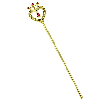 Accesorii costume kids - GOD BAGHETA PARTY AURIE CU PIETRE ROSII 37CM ROZR-YH
