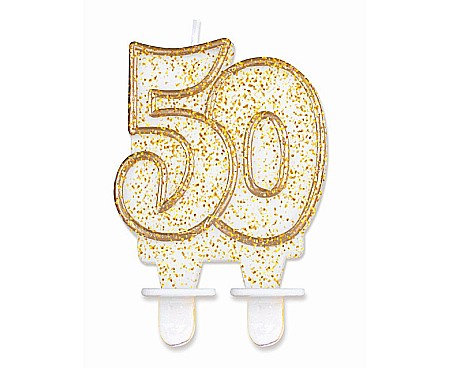 ARTICOLE PARTY - GOD LUMANARI TORT Number 50, gold outline, 6.5cm PF-SCZK50