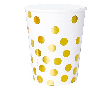 Color dots - GOD PAHARE CARTON, Gold dots, Alb, 270ml, 6/set PF-KPZGB