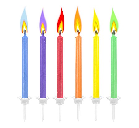 ARTICOLE PARTY - GOD LUMANARE TORT Colorful flames, 5cm 6/set PF-S6KP