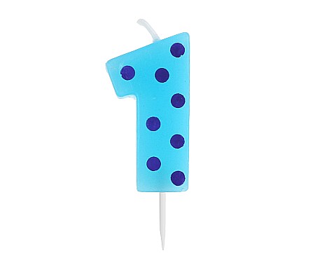 GOD LUMANARI TORT Number 1, pick candle dots, 6cm SWCG1-MM [1]